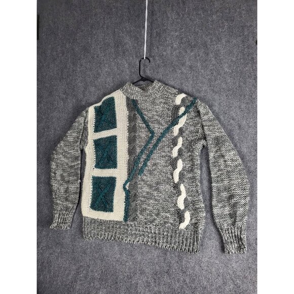 Vintage Sears Roebuck And Co Sweater Hand Knit Acrylic Pullover Winter Men Sz L - Picture 1 of 9